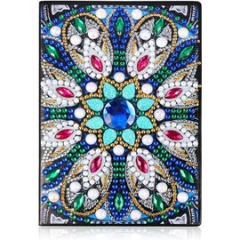 Chenquansarl-Mandala Carnet Peinture Diamant A5, Diamond Art Painting Notebook, Carnet Croquis Cuir Peinture Strass 5d, Kits Peinture Par Numéros Cahier Vierge Pour Débutants Journal L'école Bureau C