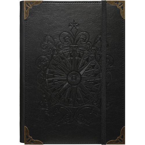 TEPPC-A5 Cahier à 6 Anneaux pour Femmes et Hommes, Journal à Couverture Rigide en Cuir PU, Boussole Vintage Journaux, Cahiers à Lignes pour l'École, Agenda, Voyage, Travail, Organiseur