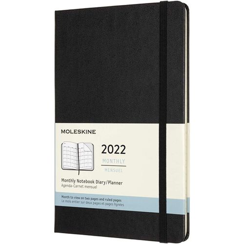 Chenquansarl-Agenda Mensuel, Agenda Calendrier 2022, Agenda Planner 12 Mois Et Carnet De Notes Avec Couverture Rigide, Grand Format 13 X 21 Cm, Noir, 128 Pages