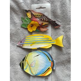 Lot De 3 Barrettes En Cuir Végétal ( Pince 7 Cm De Longueur) Jamais Portées . 