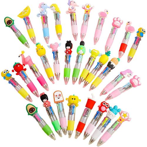 Chenquansarl-Pièces Stylos 4 Couleurs Pour Enfants, Idéal Pour Cadeau Anniversaire Enfants, Pochette Cadeau Anniversaire Enfant & Souvenirs