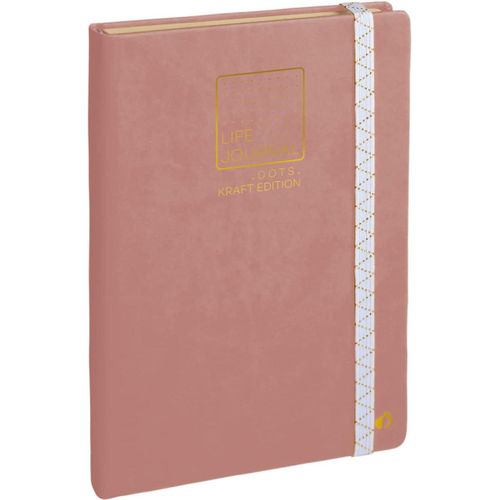 Chenquansarl-Collection Life Journal - Carnet De Notes A Points (Dots) - Type Bullet Journal - Fermeture Élastique Et Rabat De Rangement - Papier Kraft - Couverture Rigide - Format 15x21 Cm - Praline