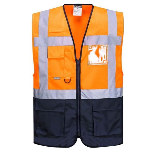 Gilet fluo secouriste Haute Visibilité Portwest Executive Warsaw Orange / Marine S