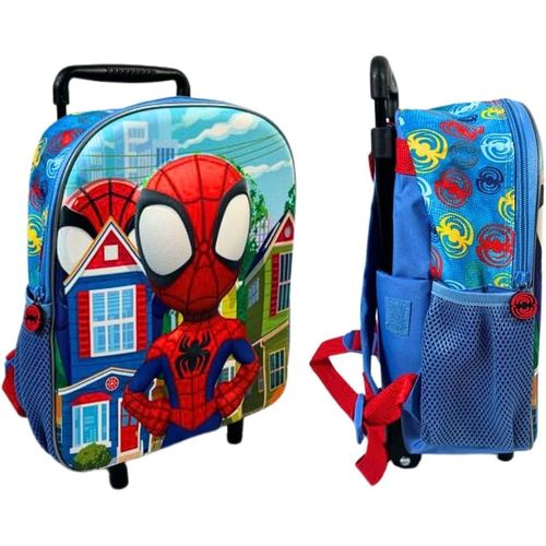 KALSC-Spidey¿Sac À Roulettes Enfant 3D 36X25X14 Cm¿Trolley Maternelle Avec Poignée Télescopique Et Roulettes¿Sac École Un Compartiment¿Pour Garçons