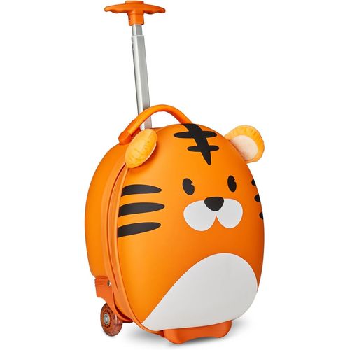 KALSC-Trolley Rigide Scolaire Pour Enfants,Fantaisie Animaux,Orange,Fantaisie Leoncino,École Et Loisirs,Orange.,Taglia Unica,Moderne