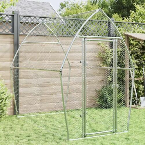 Vidaxl Cage Pour Poules Argenté 200x105x182 Cm Acier Galvanisé