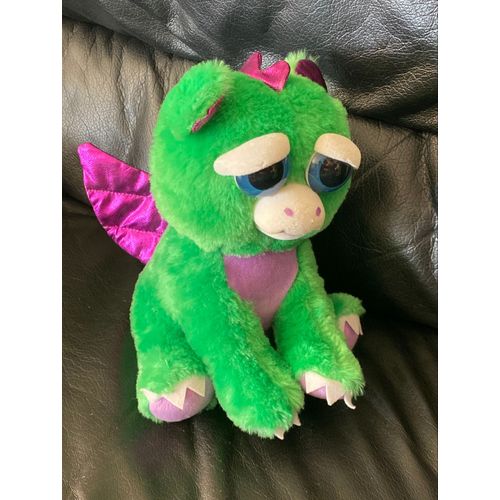 PELUCHE DRAGON FEISTY PETS GOLIATH VIOLET ET VERT 22CM