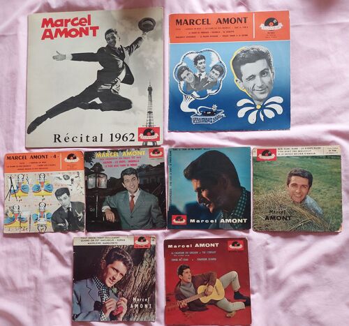 Marcel Amont Lot De 8 Vinyles (6 45 Tours - 1 33 Tours 30 Cm Et 1 33 Tours 25 Cm)
