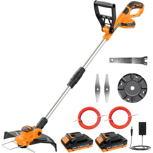 JYGMPRO - COUPE BORDURE SANS FIL 21V - DÉBROUSSAILLEUSE A BATTERIE - 2 LAMES