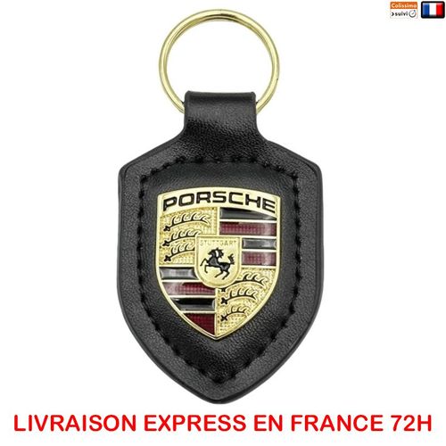 Petite Maroquinerie Et Accessoire, Logo En Métal Porte-Clés Porsche Noir Emblème Porte-Clés