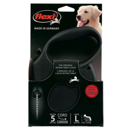 Laisse Cordon Flexi 5m 50 Kg Taille L Noir Pour Chien 