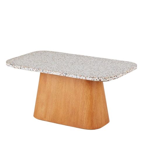 Table Basse Effet Terrazzo Et Placage En Bois De Manguier L95