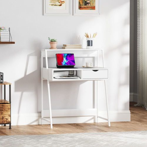 Bureau Néo-Rétro Tiroir Niche Étagère Panneaux De Particules Clair