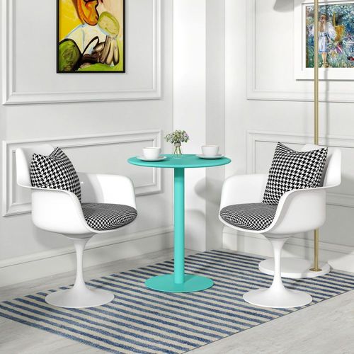 Table À Manger Ronde Pour 2 Personnes Base Ronde Cadre En Acier Vert