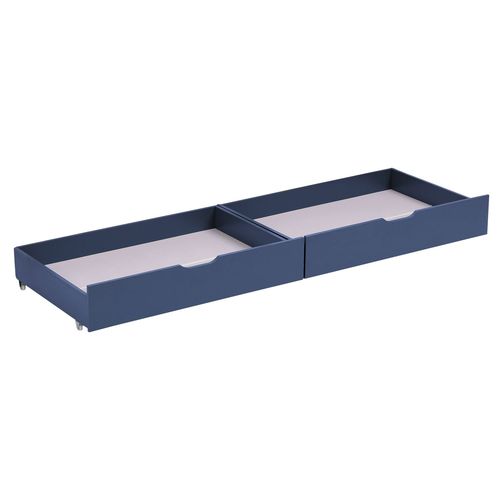 Lot De 2 Tiroirs De Rangement Bleu Foncé Pour Lit