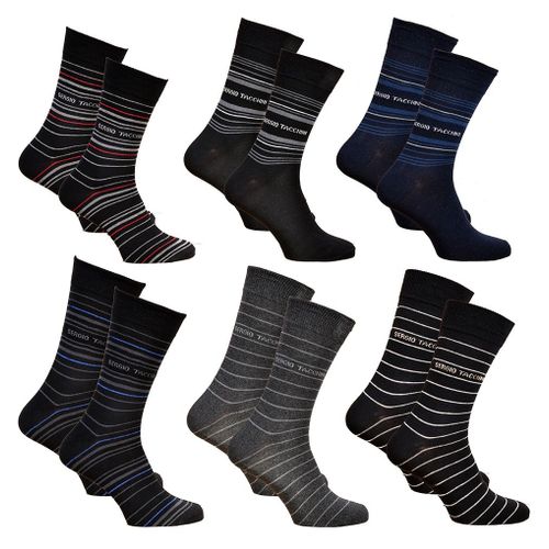Chaussettes Homme Sergio Tacchini Sport, Urbain, Confort En Coton -Assortiment Modèles Photos Selon Arrivages- Pack De 6 Paires Motif Rayures