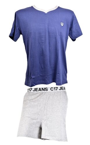 Pyjama Homme C17 Jeans En Coton -Chaleur, Douceur Et Confort- Pyjacourt C17 Jeans 04608 Marine
