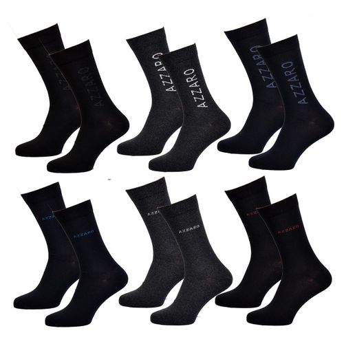 Chaussettes Homme Azzaro Confort Et Qualité -Assortiment Modèles Photos Selon Arrivages- Pack De 6 Paires Azzaro Texte