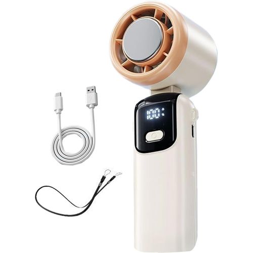 Ventilateur de refroidissement portable - Ventilateur portable rechargeable par USB - 5 vitesses réglables - Design pliable - Fonctionnement silencieux - Léger et compact - Idéal pour le