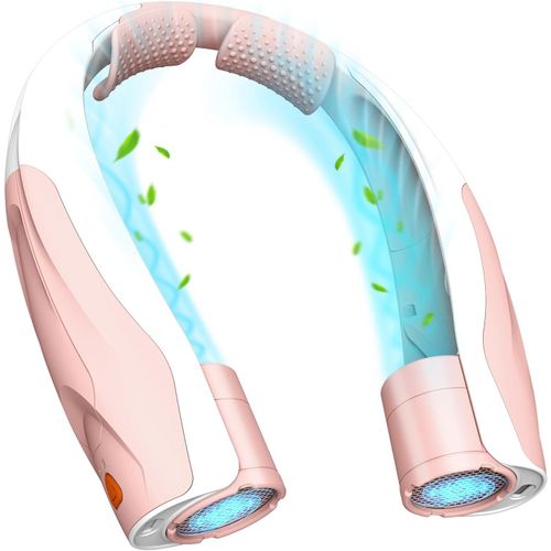 Ventilateur de cou Ventilateur de cou Portable Personnel : 6000 mAh Ventilateurs de cou Rechargeable Ventilateur de cou Ventilateur de cou Silencieux pour Camping, Voyage, Bureau (Noir)