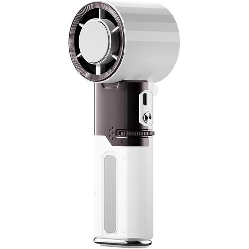 bin Ventilateur Portable, USB Portatif Mini Ventilateur De Bureau Petit Ventilateur de Poche 5 Vitesses avec écran LED 6000mAh USB Ventilateur de Poche Rechargeable Pliable Silencieux (Gris)