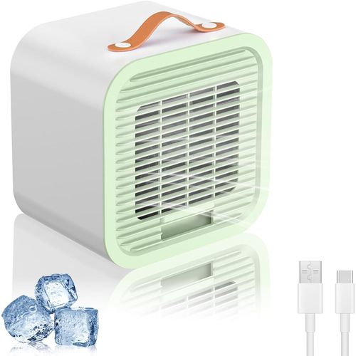Mini Ventilateur Portable USB, Mini Climatiseur, Ventilateur Bureau Silencieux 3 Vitesses RéGlable, Rechargeable Batterie Ventilateur, Convient Pour La Maison, Le Bureau, De Plein Air
