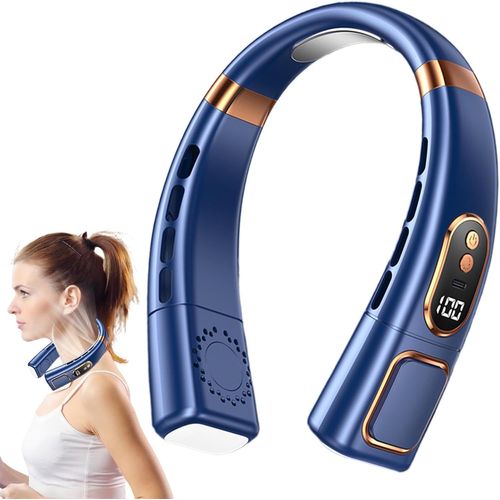 Ventilateurs de cou qui soufflent de l'air froid ¿ Refroidisseur personnel à chargement USB | Ventilateur de cou portable silencieux avec 5 vitesses pour la marche, le sport, les festivals, la