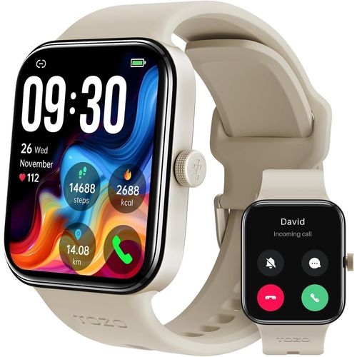 S4 Montre Connectée Femme Homme avec 1.78¿ Écran Smartwatch IP68 avec Multiples Fonctions de Santé et Vie 100+ Modes Sportifs Or