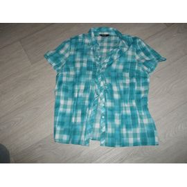 Chemisette Burton Légère Tons Turquoise, Outremer, Blanc Taille 42 Tbe