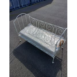 Banquette Lit En Fer Forgé + Matelas + 2 Draps