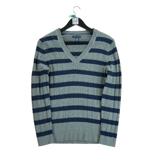 Reconditionné - Pull Tommy Hilfiger Torsadé - Taille Xl - Femme - Gris
