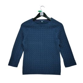 Reconditionné - Pull Femme En Maille Torsadée - Taille L - Femme - Marine