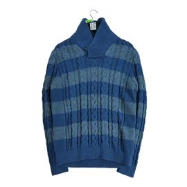 Reconditionné - Pull Tommy Hilfiger Torsadé - Taille L - Homme - Bleu