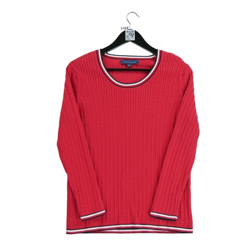 Reconditionné - Pull Femme En Maille Torsadée Rouge - Taille L - Femme - Rouge