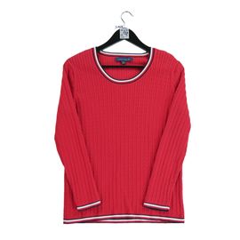 Reconditionné - Pull Femme En Maille Torsadée Rouge - Taille L - Femme - Rouge