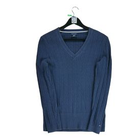 Reconditionné - Pull Tommy Hilfiger Torsadé - Taille Xl - Femme - Marine