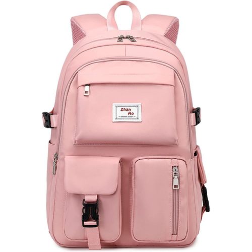 KALSC-Décontractée Sac À Dos Scolaire College Cartables Fille Garçons Sac D'École Pour 15.6 Pouce Laptop Casual Daypacks Pour Scolaire Voyage Travail Imperméable Polyester Rose