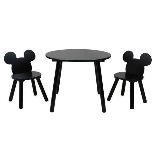 Set Table Et 2 Chaises Moulées Mickey Mouse Noir