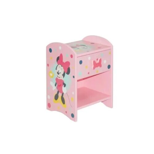 Table de chevet - DISNEY - Minnie - Avec tiroir - Étagère - Rose pour enfant