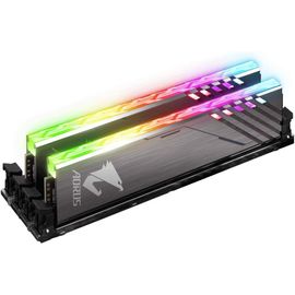 Gigabyte Mémoire Aorus RGB Compatible DDR4-3200, CL16-16 Go Dual-Kit, argenté