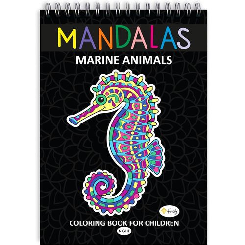 KAXDL-Mandala Enfant|Coloriage Mandala Enfant Avec 30 Dessins|Coloriage Mandala Animaux|Livre Coloriage Mandala|Mandala À Colorier Enfant|Format A4|Papier Premium|Reliure Spirale (Nuit)