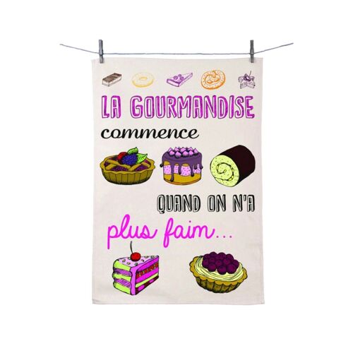 Torchon En Coton Décoré - Gourmandise