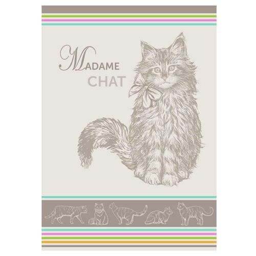 Torchon De Cuisine Rectangulaire En Coton Jacquard - Chat