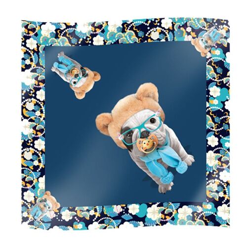 Carré Téo Jasmin Bleu