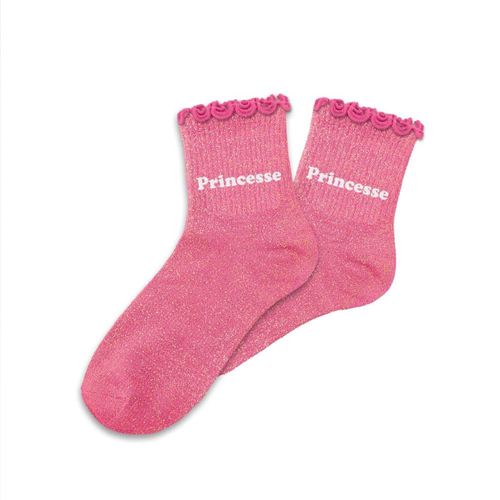 Chaussettes Princesse Pour Fillette Paillettes À Feston Rose