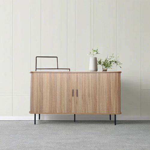 Buffet En Bois Cannelé À Portes Coulissantes 140cm Semarang