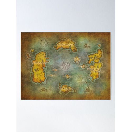 Canevas imprimer Carte d'Azeroth remasterisée Impression sur toile DIY installer/ 40x50cm ou 40x40cm