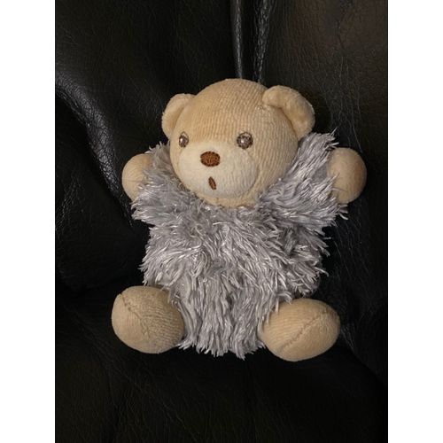 MINI DOUDOU OURS GRIS FOURRURE FUR KALOO 10CM