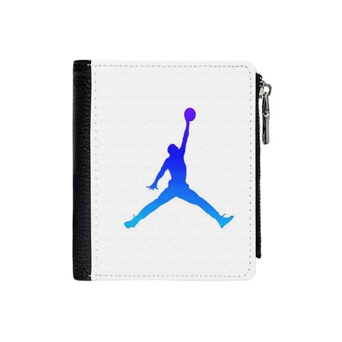 Portefeuille Jordan Jumpman_1185 Compact en Simili-Cuir PU Porte-Cartes avec Fermeture Éclair Multi-Poches Unisexe Homme Femme Ad