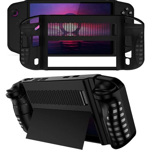 Coque en Silicone pour Legion Go - AQSACOKIYA - Lenovo Legion GO - Housse de Protection Antichoc et Anti-Rayures - Noir